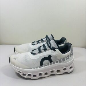 On Cloudmonster All White Mesh Running Shoes Walking 61.98433 Women's Size 8